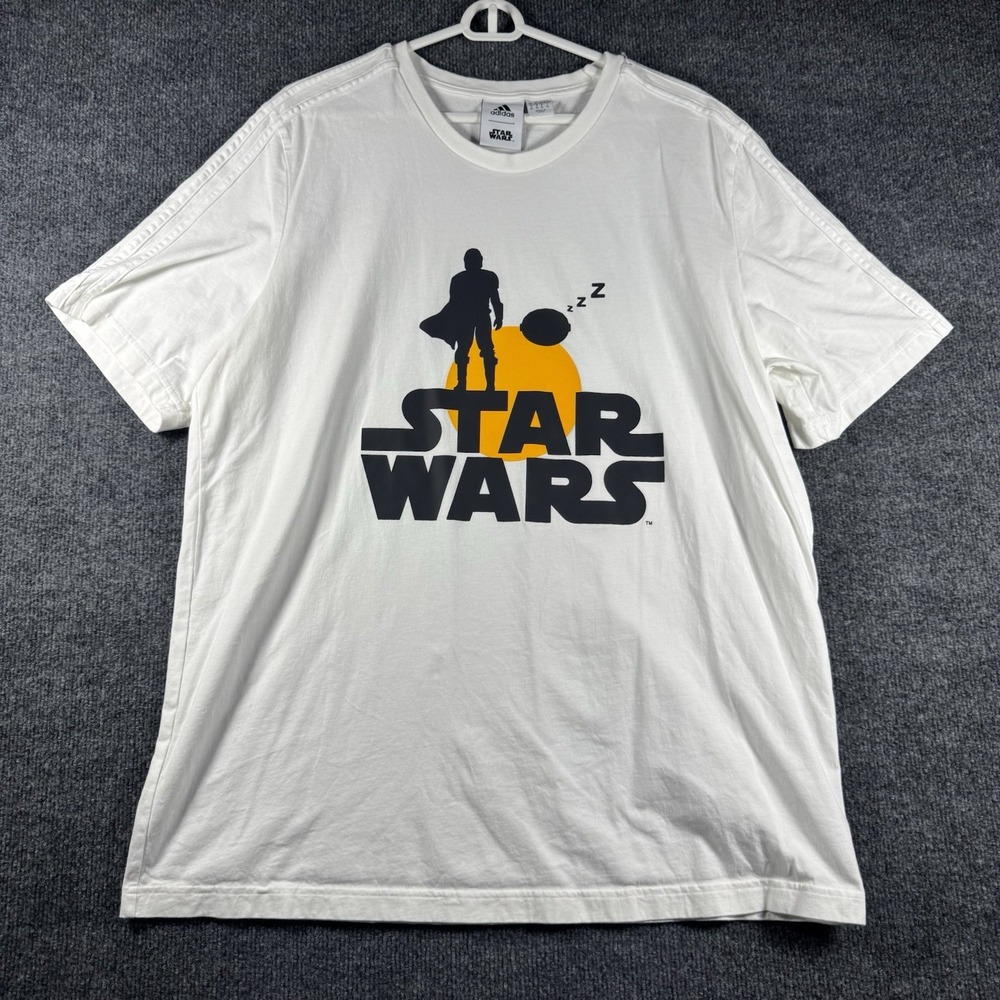 Adidas Star Wars Mandalorian Grogu Baby Yoda T-Shirt White Mens XL